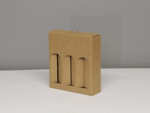 Greenfield Printing 3 small bottle box brown and white GP332